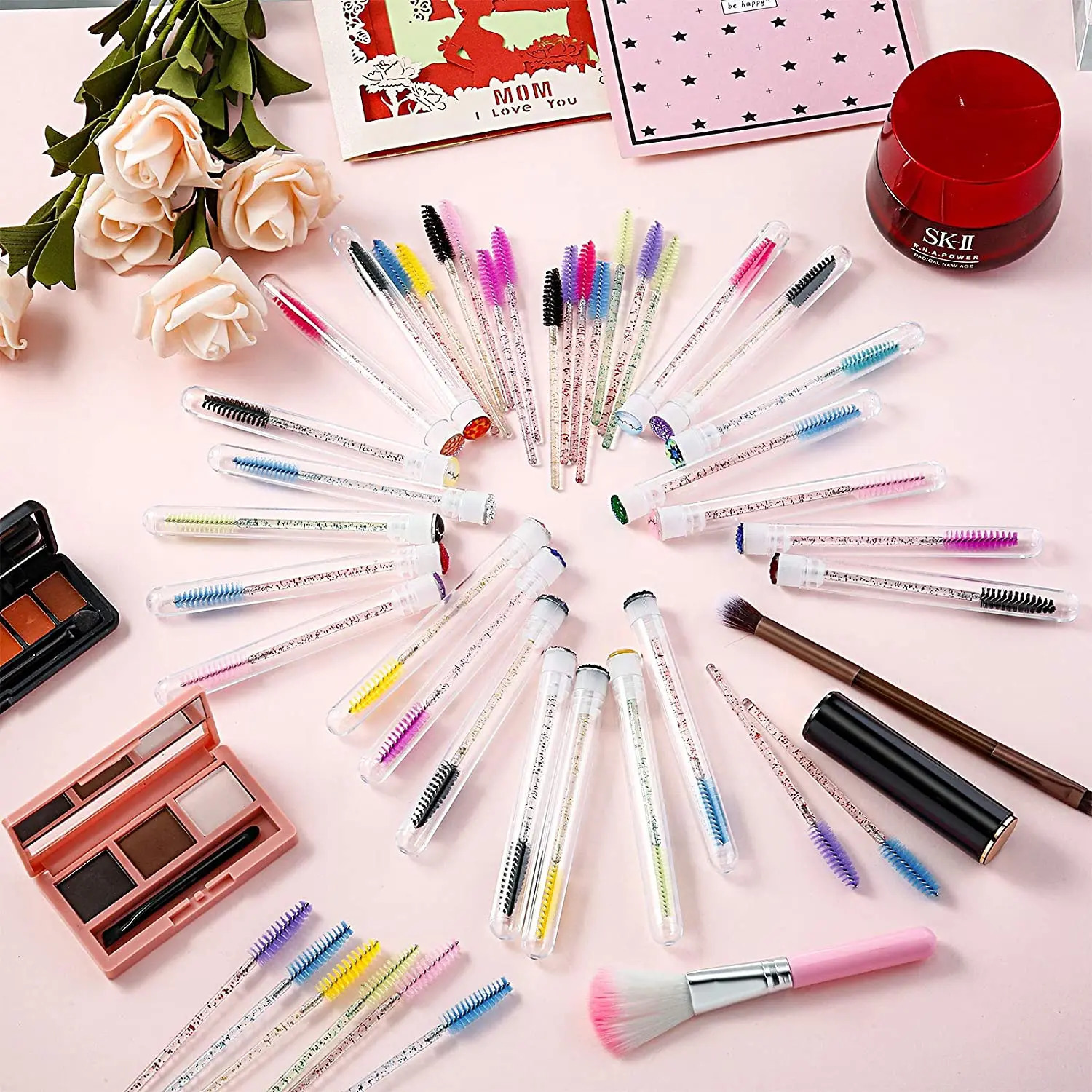 50/100pcs Reusable Eyelashes Brush Tube for Eyelash Extension Disposable Mascara Wands Eyebrow Brush Applicator EyeLash Brushes 250224