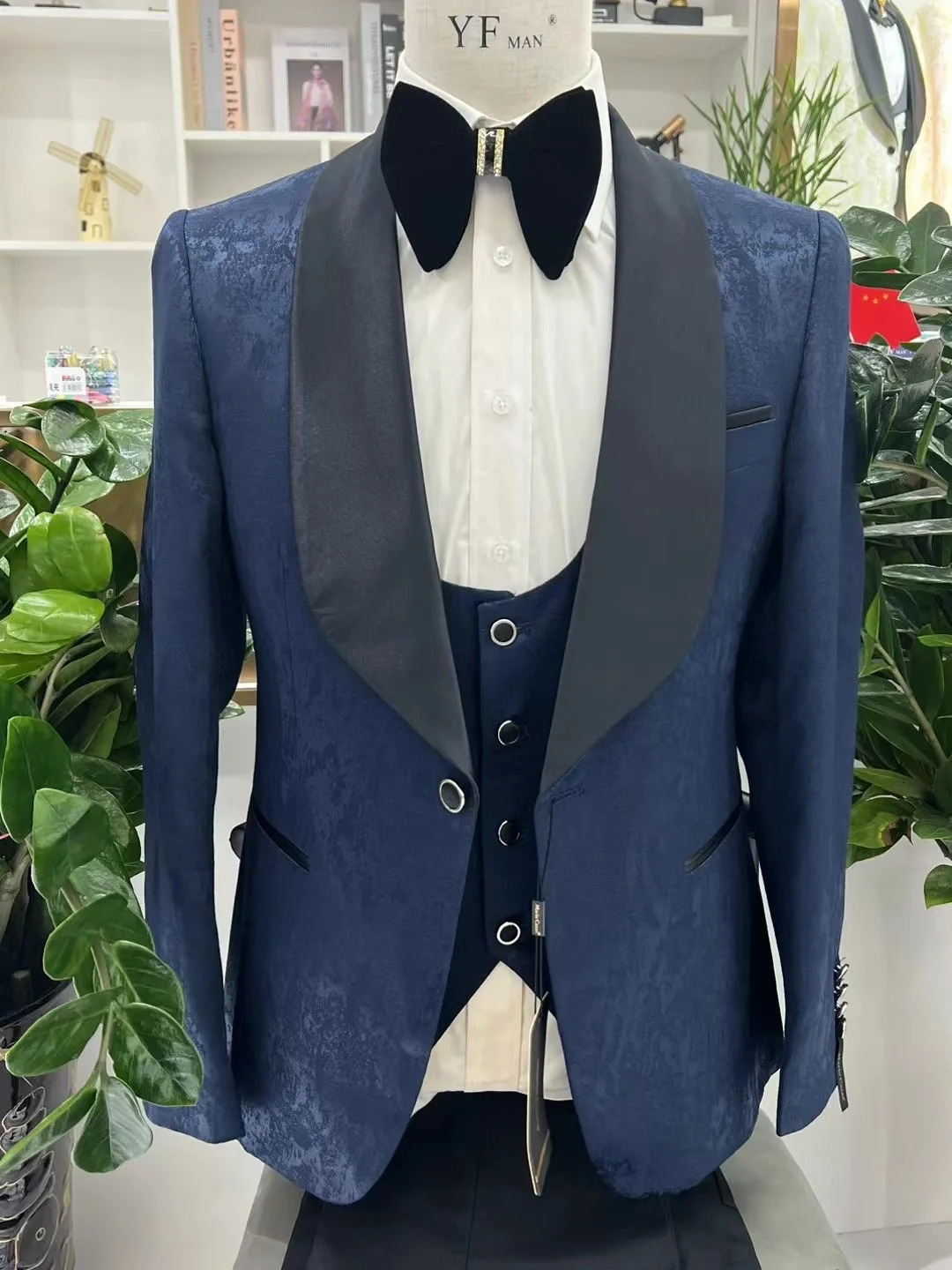 Fashion Man Suit Sets Wedding Party Groomsman Slim Fit Blazer Vest Pants Three Pieces Formal Prom Male Elegant Outfits 250224