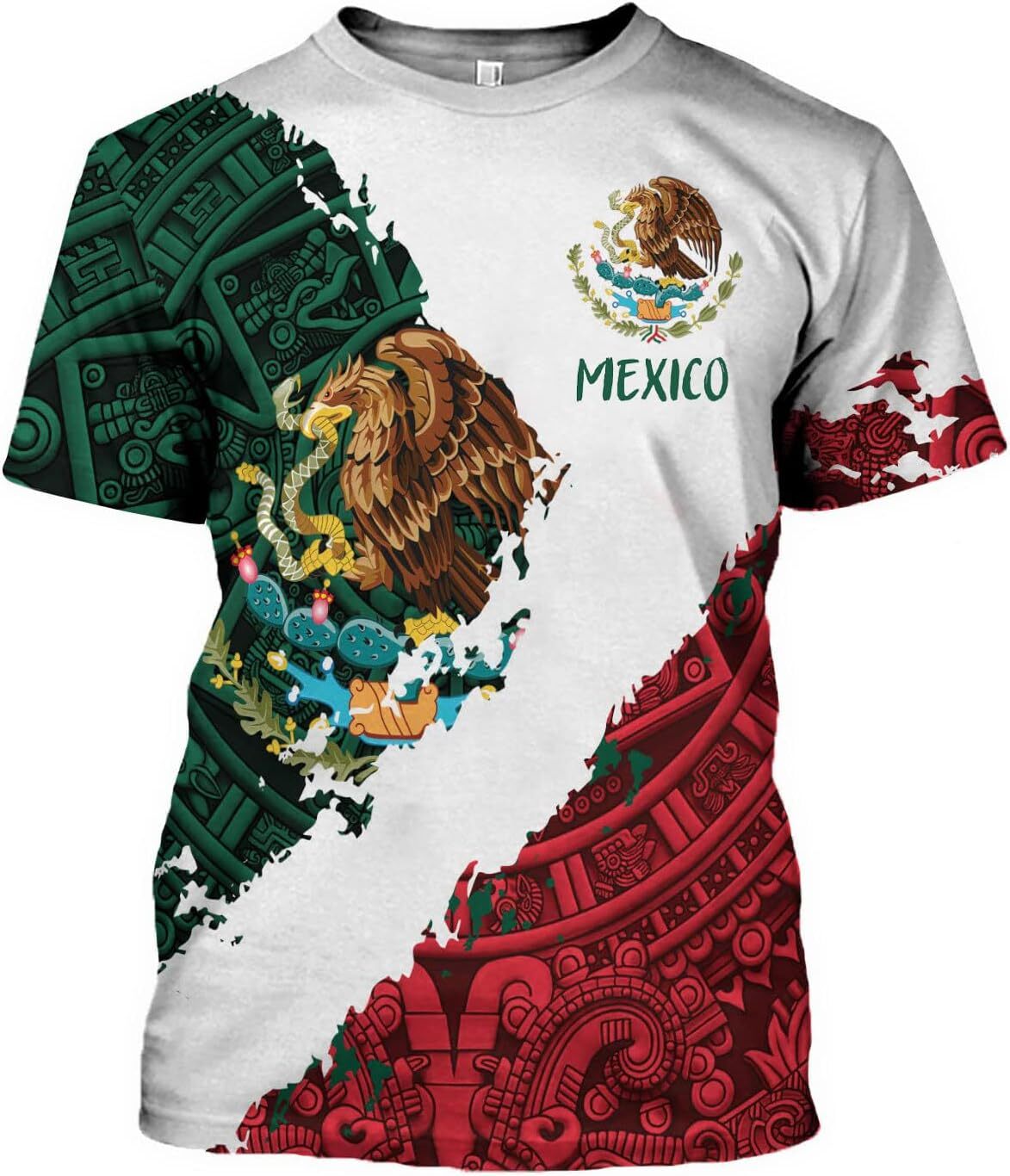 Mens T shirt Aztec Mexican Shirts Short Sleeves Summer Mexico Shirt Mexico Jersey Unisex 3D Shirts tee Casual tops summer clothes