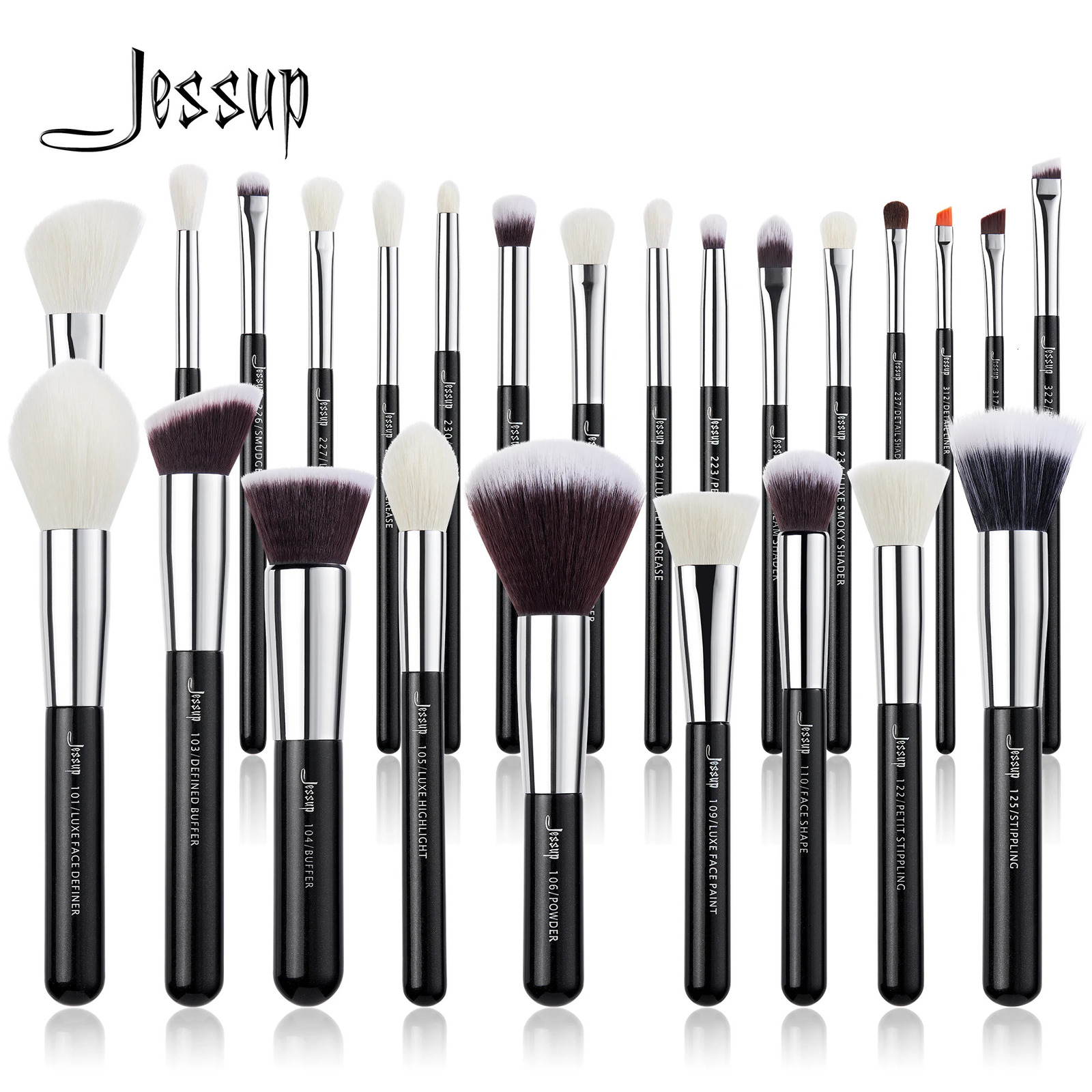 Jessup Makeup brushes 15- 25pcs Make up Brush set Professional Natural Synthetic Foundation Powder Contour Blending Eyeshadow 250224