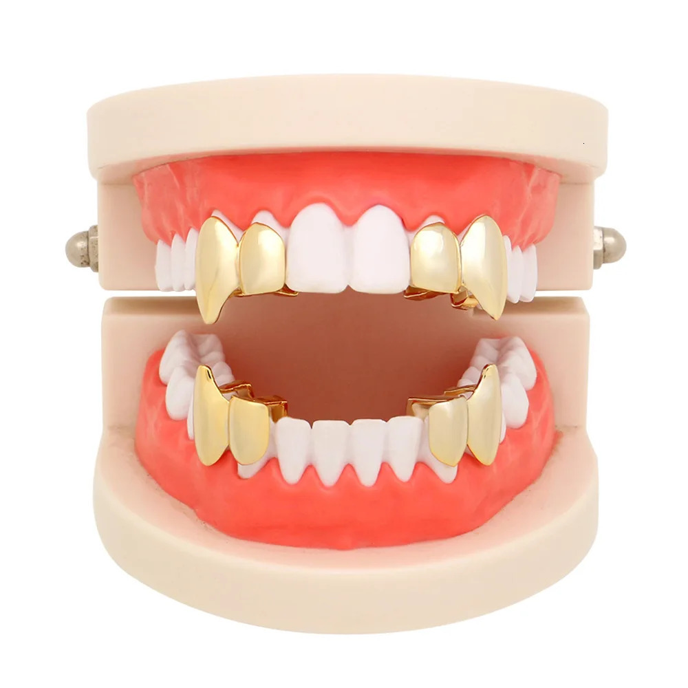 2PC Teeth Shape Top Bootom Dental Mouth Caps Cosplay Party Rapper Hip Hop Jewelry TG077 250220