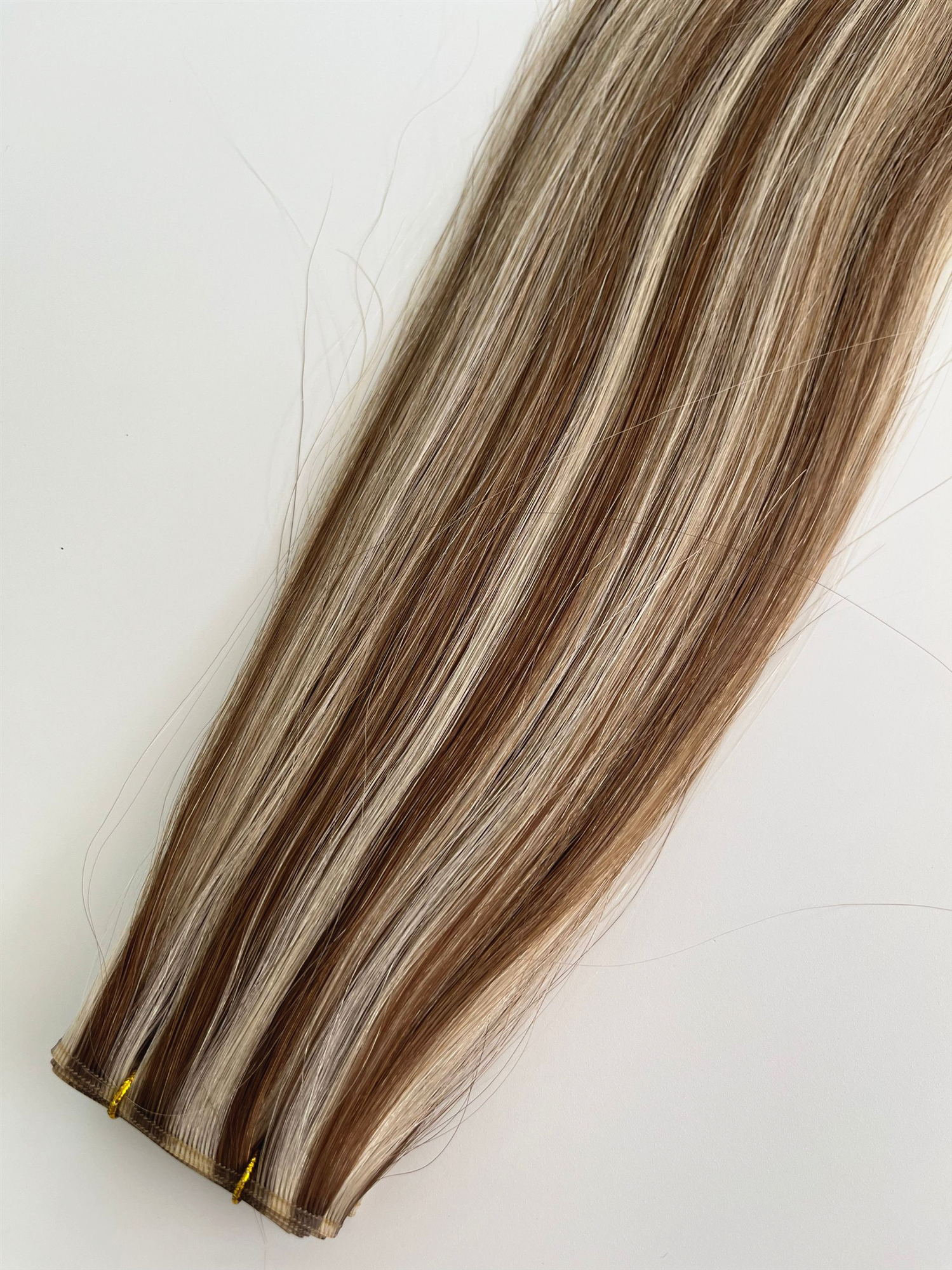 100% Russian Genius Weft Human Hair Extensions Highlights color Double Drawn Sew in Invisible Genius wefts Hair 100g 16inch ,Can last 12 months