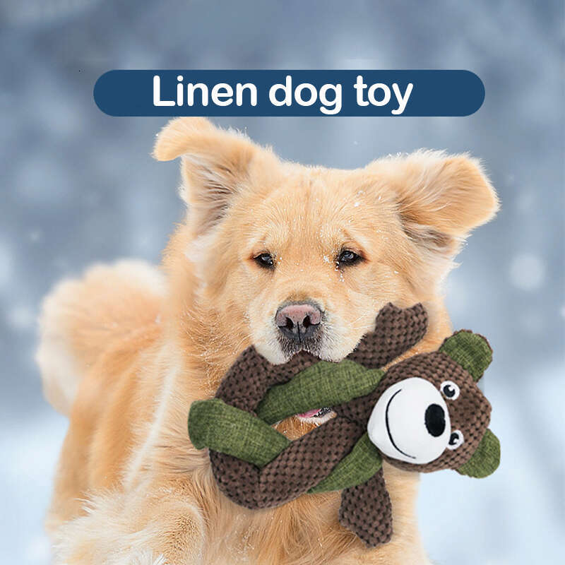 DHpet Squeaky Chew Toys for Dogs - Made of Rabbit Fur & Linen, Durable & Non - Toxic, Ideal for Medium to Large Breeds, Available in Sloth, Rabbit & B