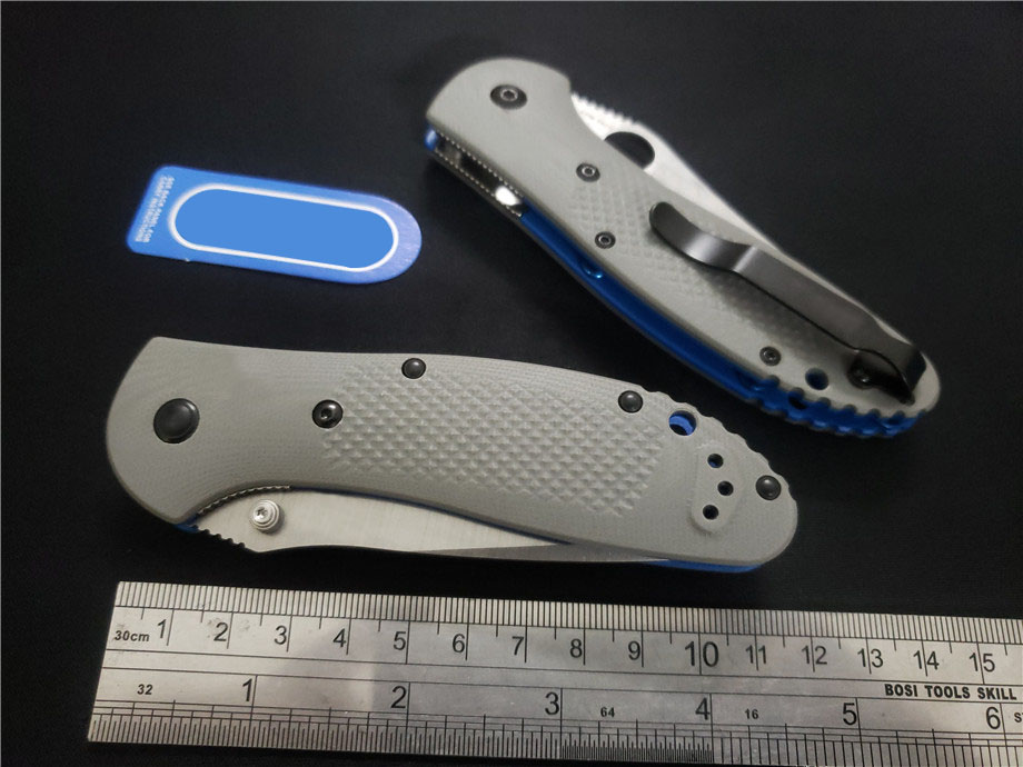 3Models 550 Axis Folding Knife 3.42 Cpm-20Cv Satin Plain Blade, G10 Handles 550Bk-1