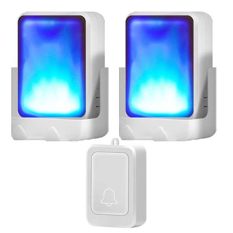 7 Colors Light Flash Music Doorbell Wireless Door bell Suitable For The Deaf/Hard Of Hearing M usic Can Be Changed