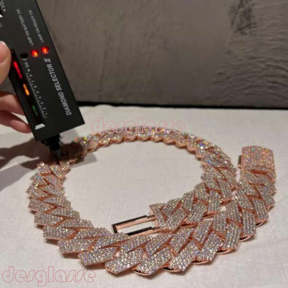 Necklace Designer Jewelry Cuban k Chain Custom Vvs Moissanite Iced Out Sterg Sier Pass Dia Test Hip Hop Chains for Men Jewelery a