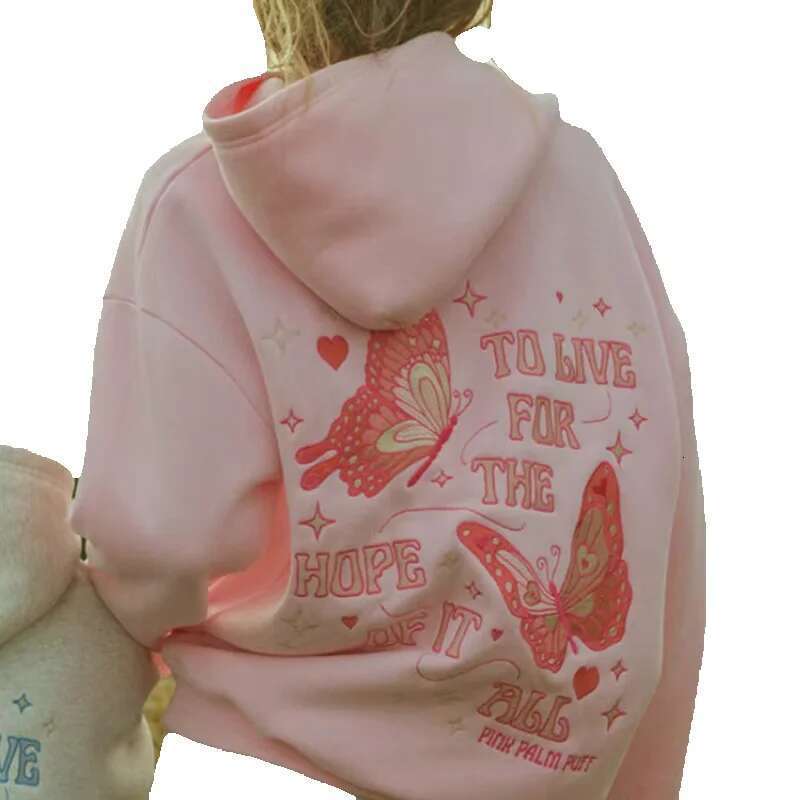 Light Purple Gray Pink To Live The Hope Of It All Printed Polyester Casual Long Sleeve Graphic Hoodie For Women