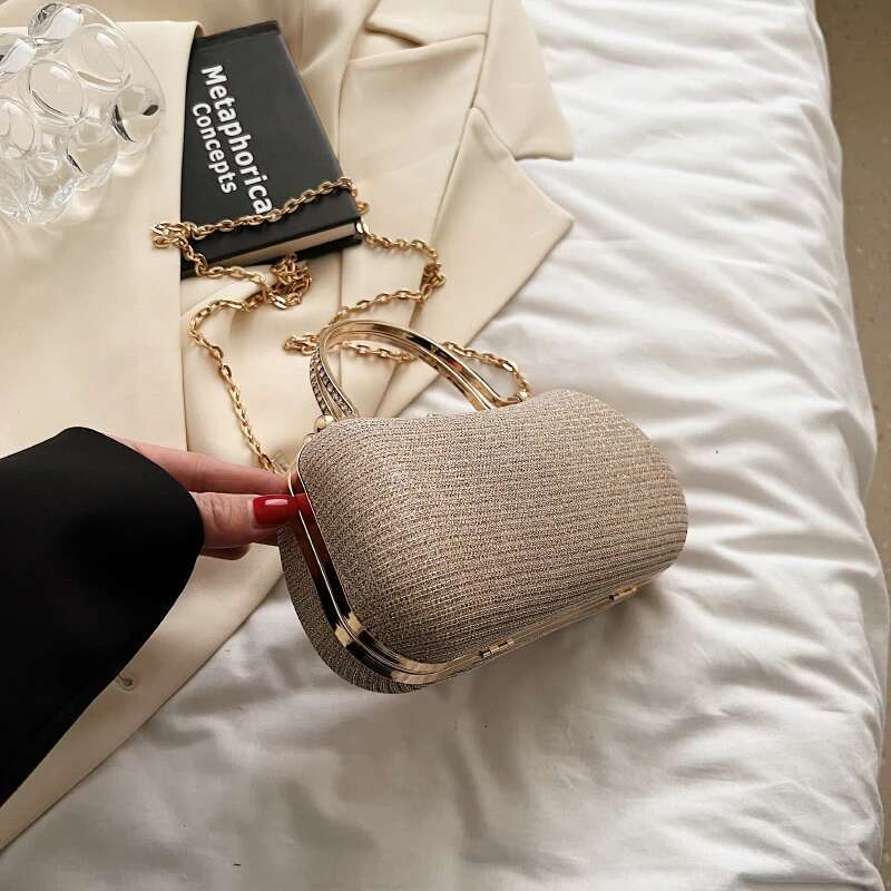 Chain Evening Dinner Shoulder For Women Handbag - Fashion Crossbody Bags Vintage Underarm Bag Satchel (Black)