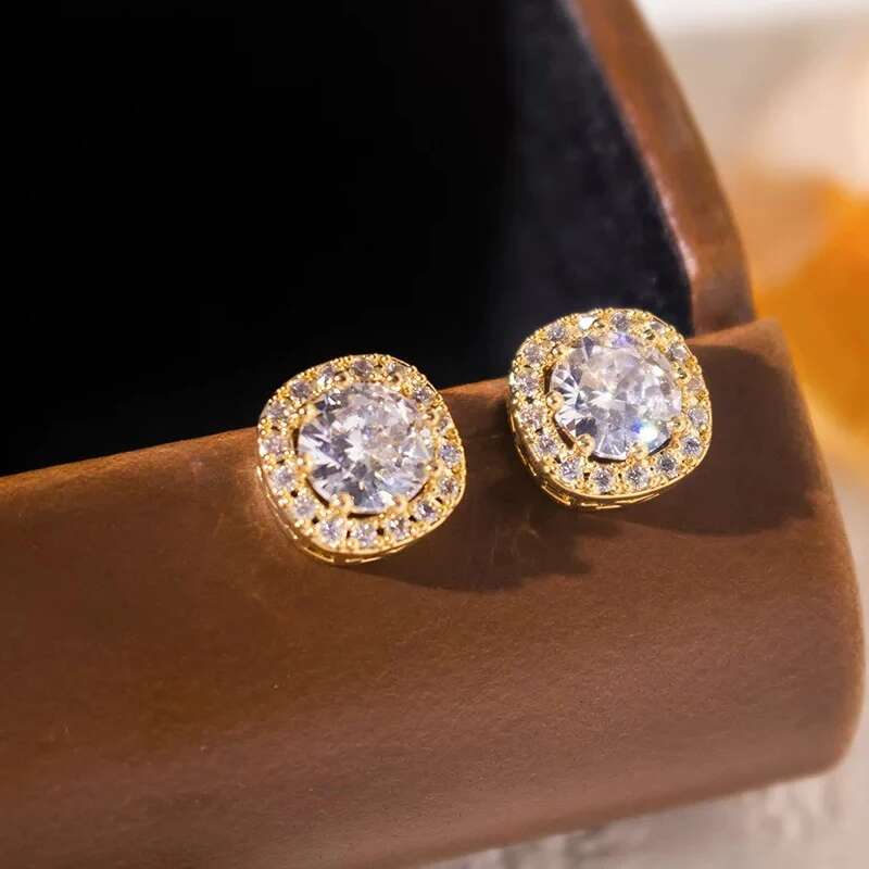 GRA certificate100% Real 999 Sterg Sier Moissanite Earrings D Color Svtud For Womenv Quality Sparkg Wedding Jewelry