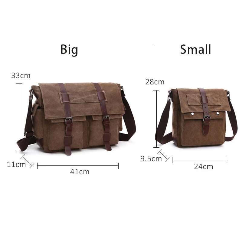 Scione Business Messenger For Men Shoulder Canvas Crossbody Pack Casual Office Travel Bag Vintage Retro Bags