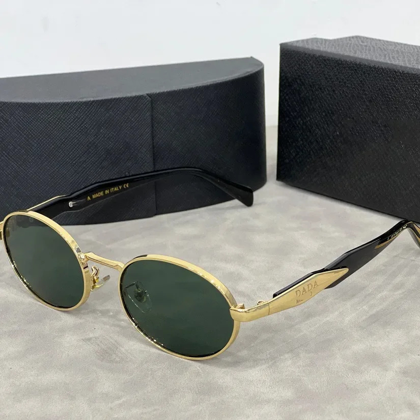 Womens Oval Frame Metal Sunglasses High-end Feel European American Cross-border Eyewear Vintage Fashionable Sunglasses 250225
