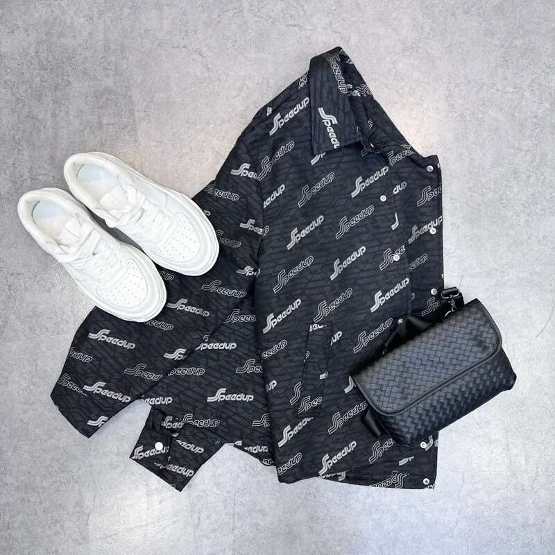 Spring New Fashion Men's Loose Letter Trend Lapel Jacket