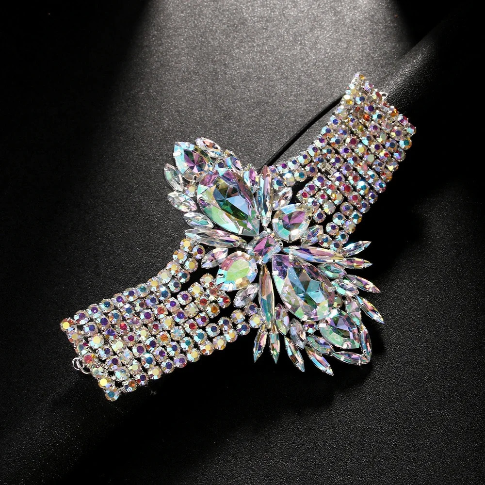 Colorful Geometric Thigh Chain Elastic Belly Dance for Women Party Exaggerate Crystal Leg Jewelry Garter Body Decoration 250225