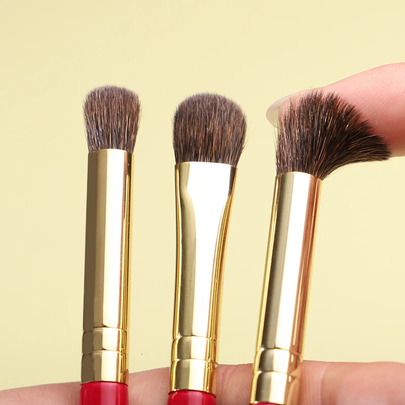 CHICHODO Makeup Brush- Red Rose series-Selected Natural Animal Hair EyeBrushes Set-Professional Eye Make Up Brush Tools 250224