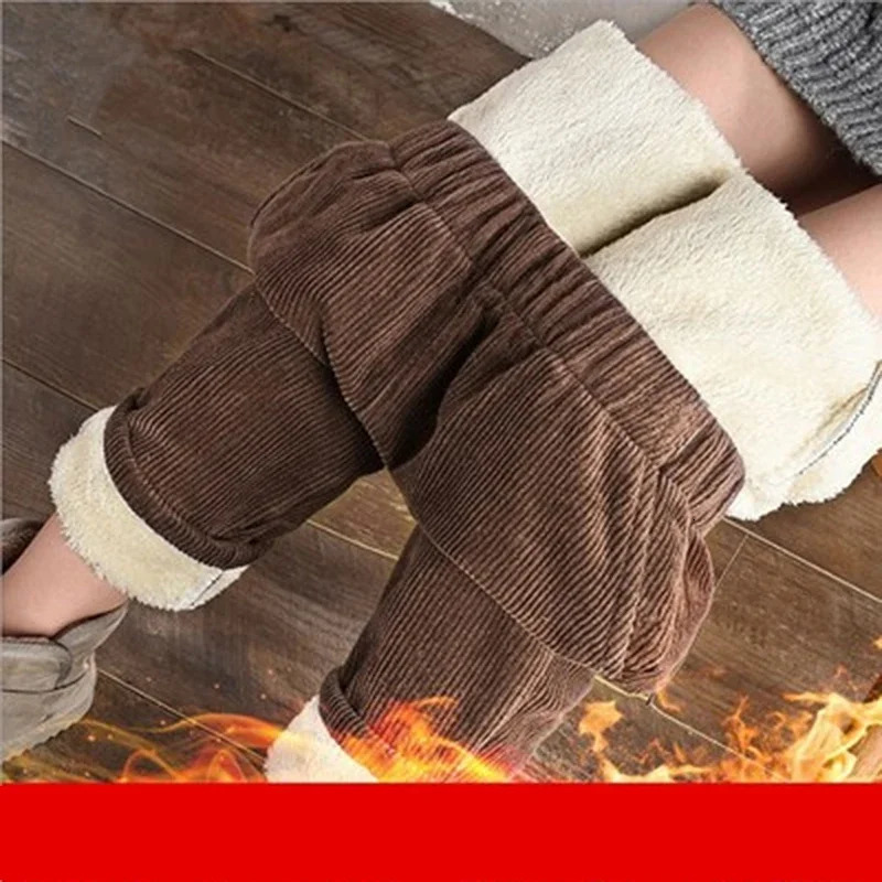 Plush Thick Casual Pants Women Corduroy Warm Pants Autumn Winter Leggings High Waist Harem Pants Trousers Women 250226