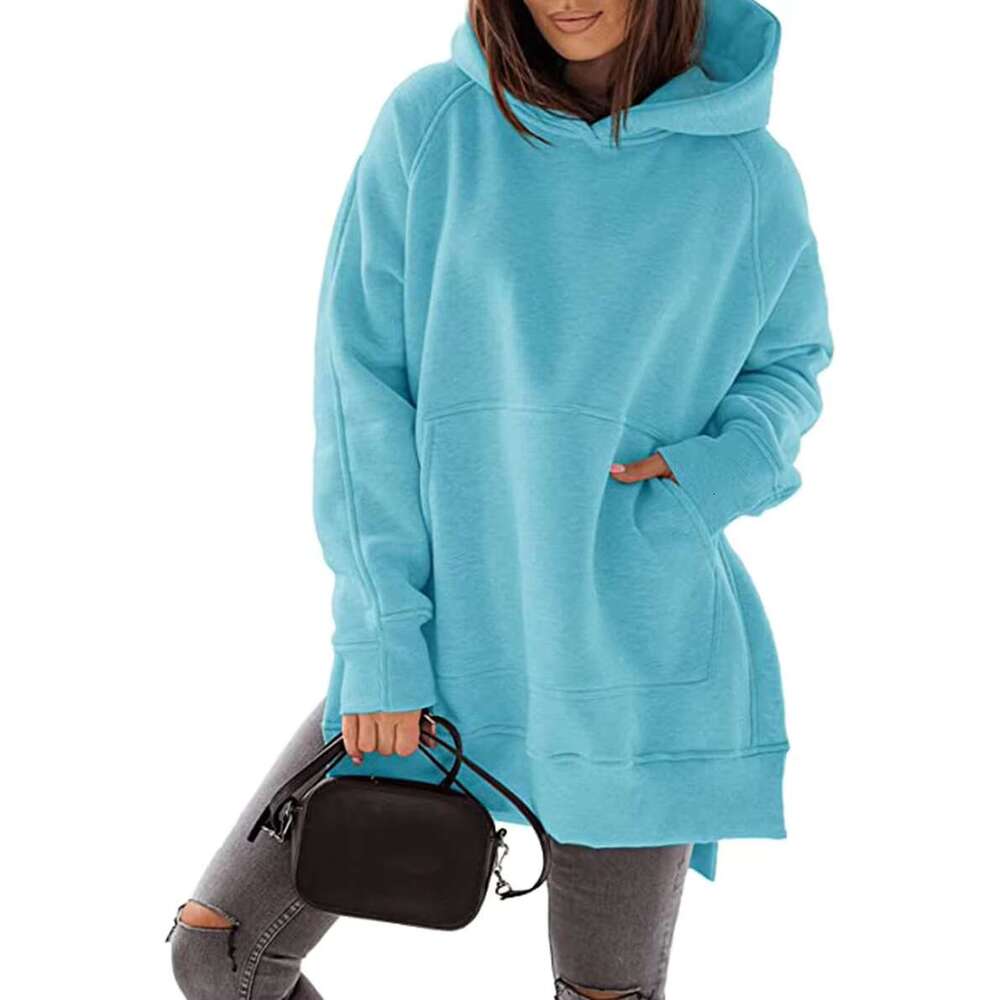 Wholesale Cheap Price New Personality Street Sweater Hooded Long High Split Fleece Women Hoodies