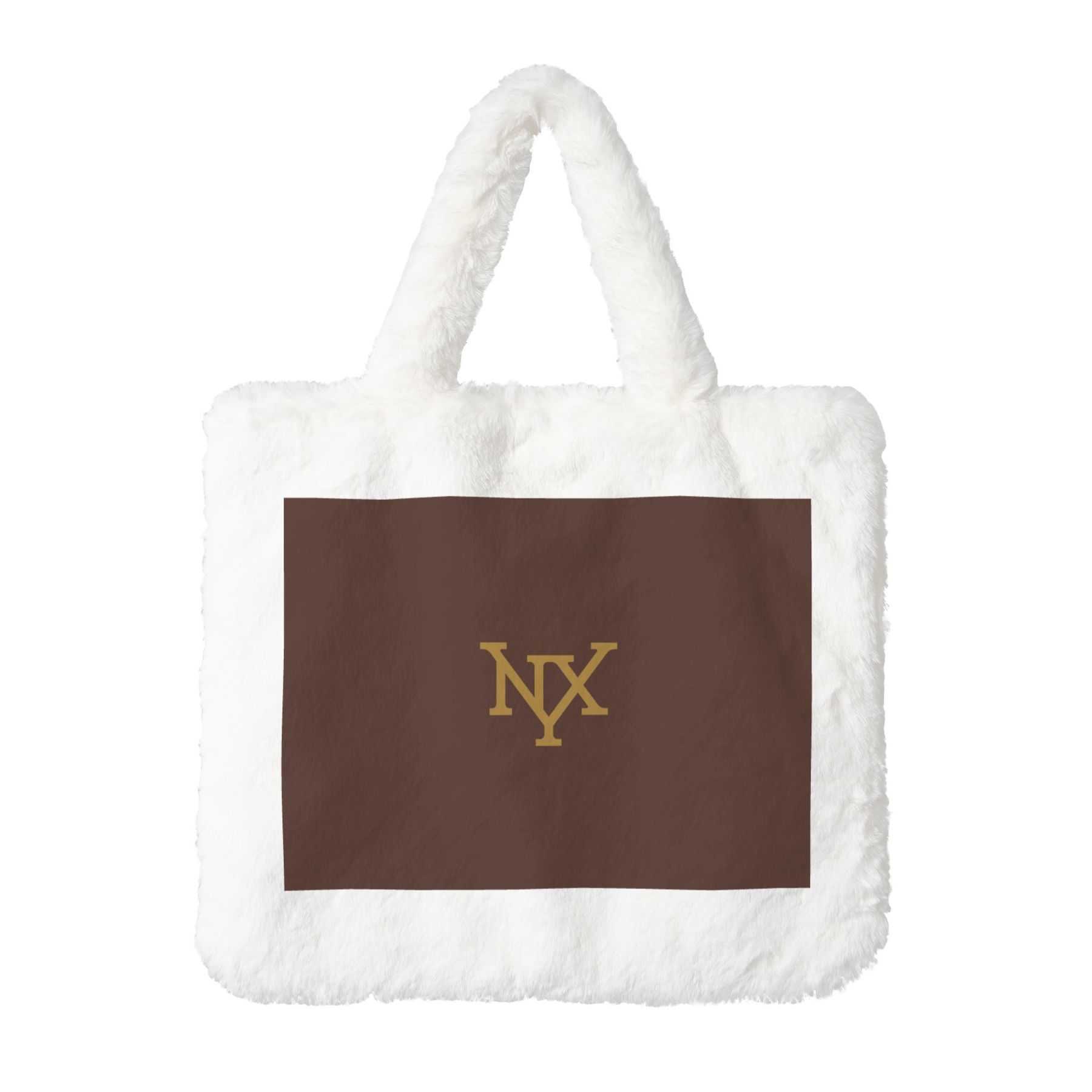 NXY Plush Large Capacity Tote Bag Women Autumn Winter Luxury Handbag Female Solid Color Casual Shopping Bag With Magic Stickers Hip