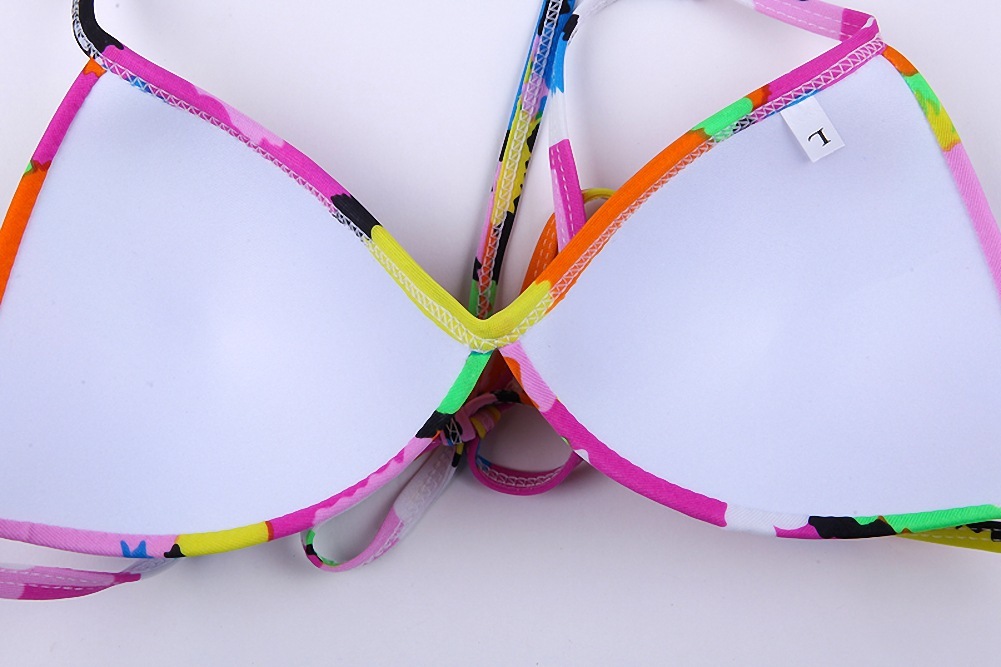 Women swimwear Explosive print personality, particularly beach sexy, Brazilian bikini, hard cup, gathered chest swimsuit