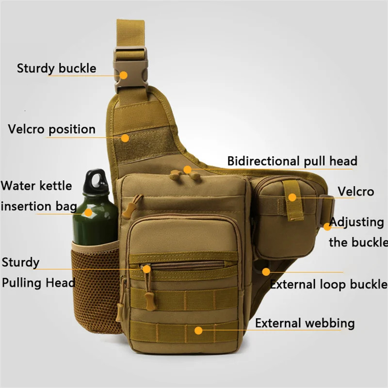 Waterproof Fishing Shoulder Bag Outdoor Sports Cycling Crossbody Chest Single Backpack Travel Climbing Camping Fishing Handbag 250226
