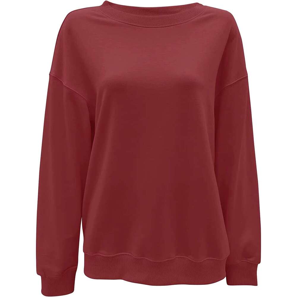 Fitspi Women's Long Sleeve Sweatshirt Casual Crew Neck Loose Fit Pullover Hoodie Fall Tops