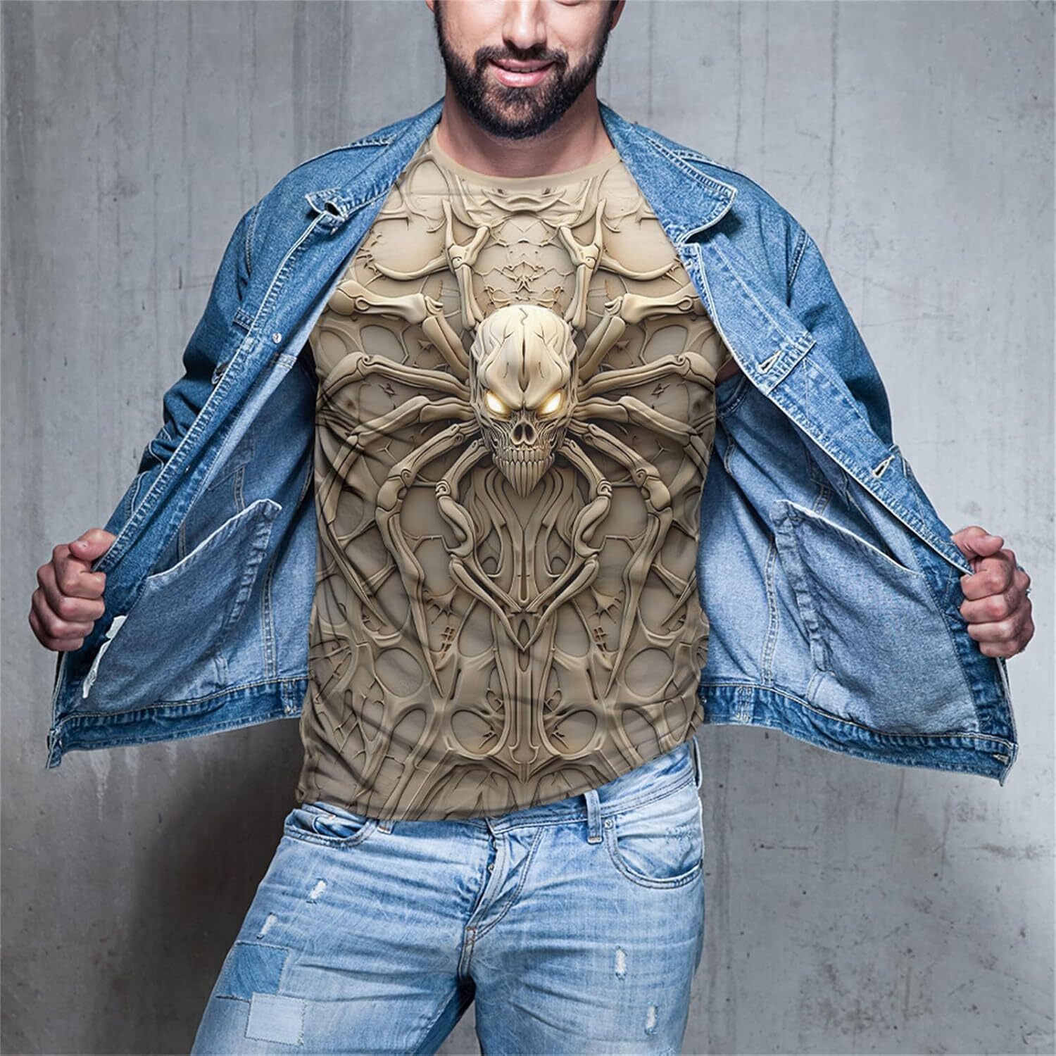 Mens T shirt Graphic Tees Men Skull Skeleton Print Personality Short Sleeve T-Shirt Novelty Pattern Vintage Funny Casual Shirt tee Casual tops summer 