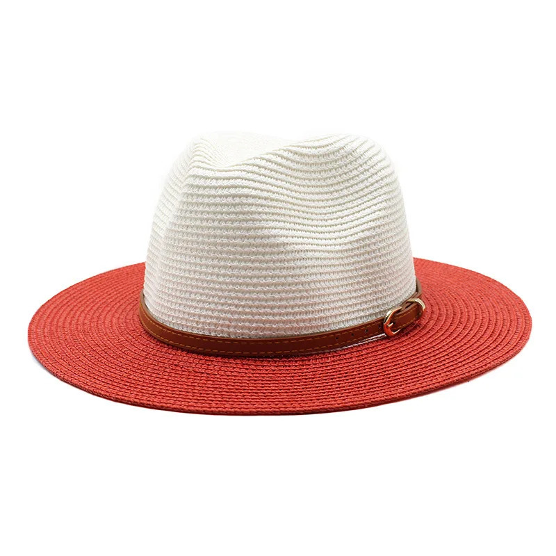 Straw hat two-color gradient sun hat outdoor sun hat straw hat seaside sunscreen beach hat sun hat various accessories wholesale 250218