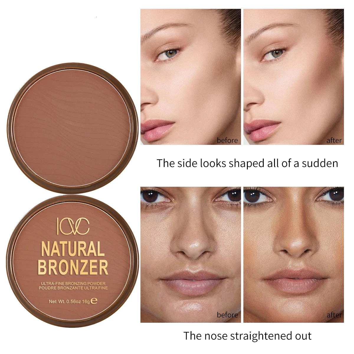 Dark skin bronze contour palette matte brown nose shadow cheek powder natural modification concealer nude makeup set 250219