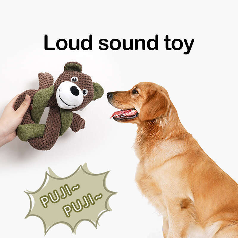 DHpet Squeaky Chew Toys for Dogs - Made of Rabbit Fur & Linen, Durable & Non - Toxic, Ideal for Medium to Large Breeds, Available in Sloth, Rabbit & B