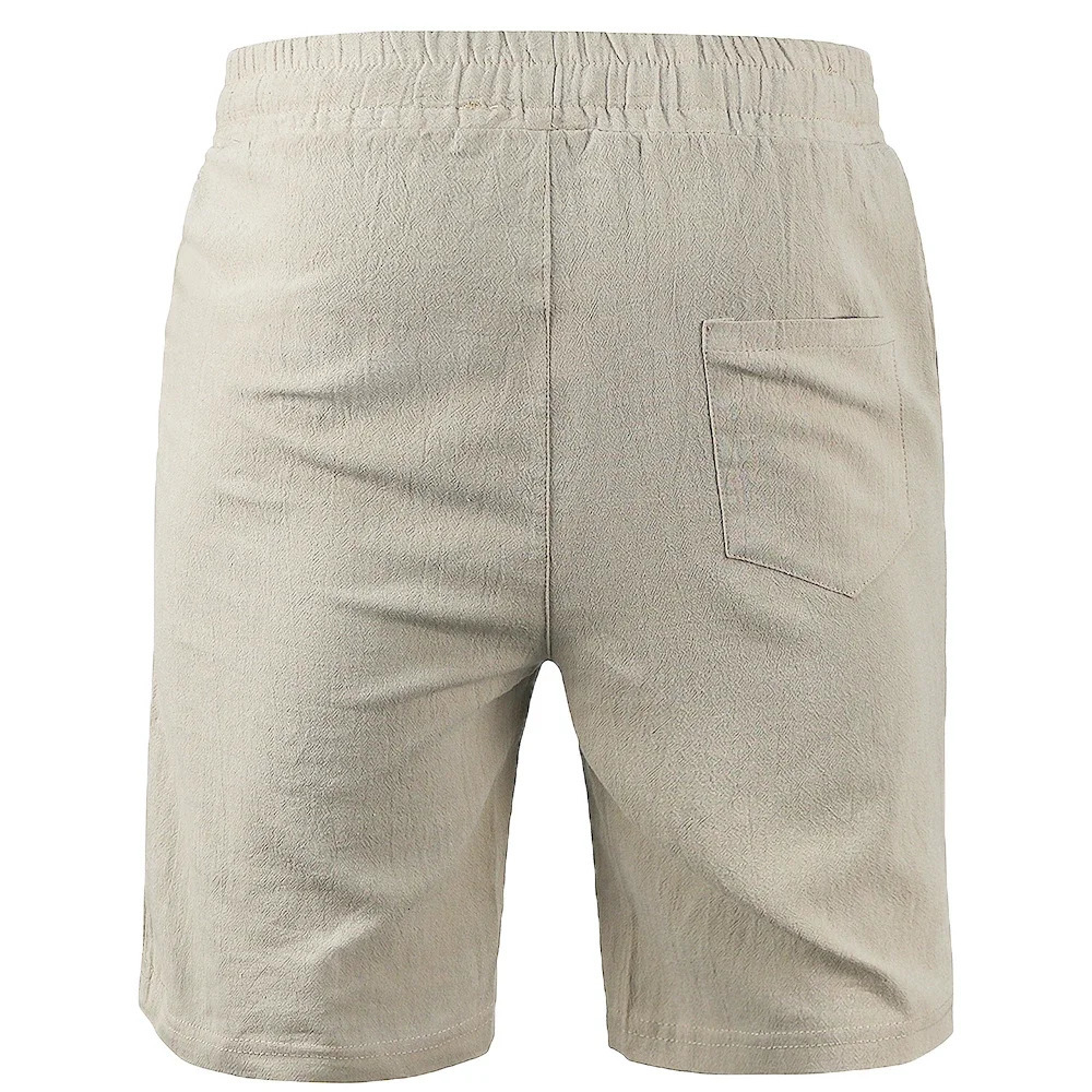 Mens Cotton Linen Short Pants Lightweight Hawaiian Summer Shorts Men Breathable Solid Color Casual Short Trousers 250225