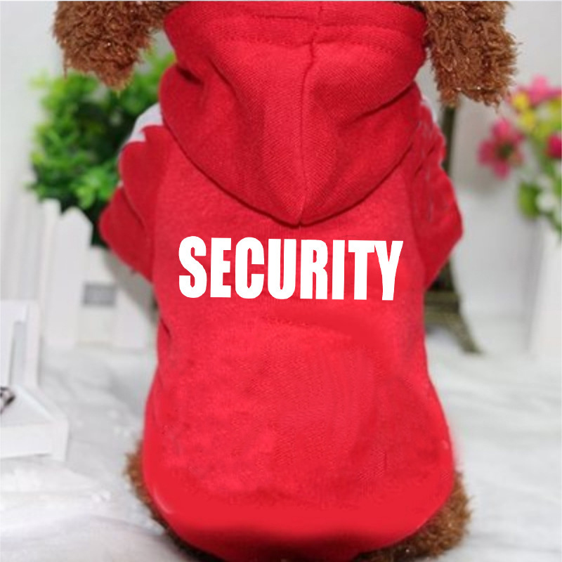 Fleece Lined Fall Dog Clothes Soft Warm Pets Hooded with Classics Security Print Puppy Sweater Winter Sweatshirt for Small Medium Large Dogs & Cat Bla