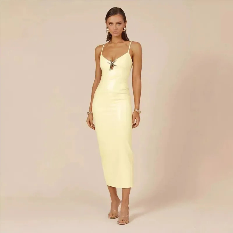 Sequins Gradient Spaghetti Strap Slim Maxi Dress Women Starfish Hollow Out Sleeveless Package Hip Sparkle Slit Party Dresses 250226
