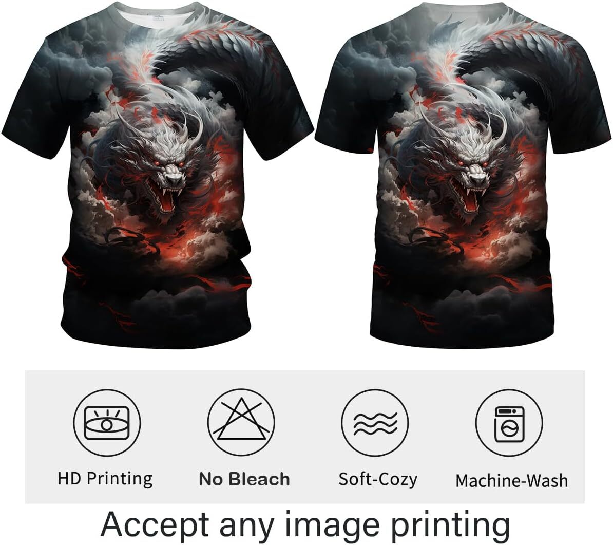 Mens T shirt Traditional Chinese Dragon T-Shirt Funny Anime Graphic Casual tops summer clothes