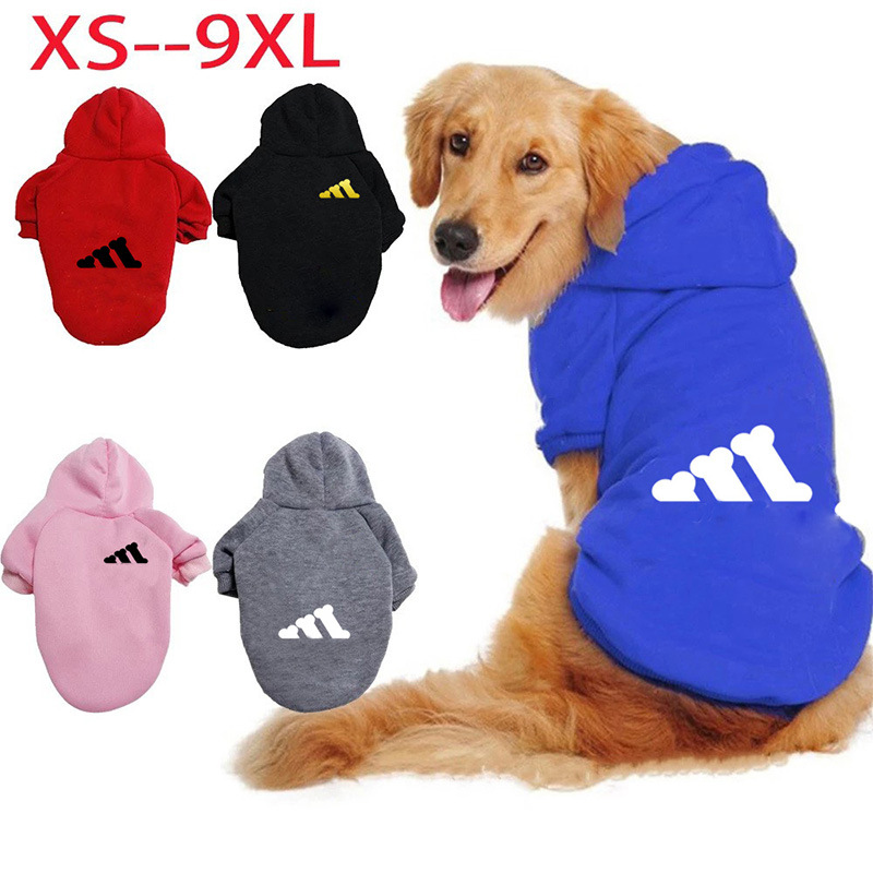 Cotton Hoodie Dog Clothes, Warm Pullover Dog Hoodie with Bone Printing Pattern Winter Hooded Large Dog Coats for Small Medium Large Dogs Boy or Girl 9