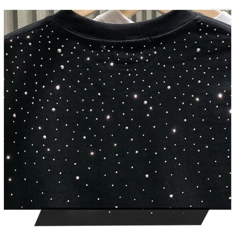 Men's T Shirts Summer Rhinestone Rivet T-shirt For Men Clothing Round Neck Casual Fashion High Street 2025 Short Sleeves