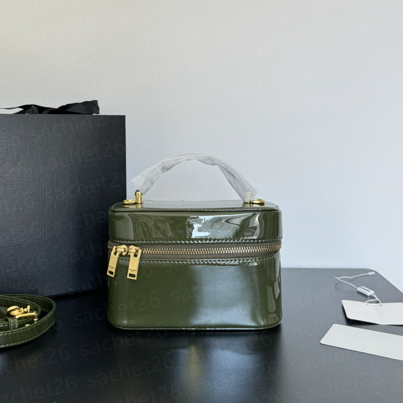 Designer bag Makeup Bag Crossbody Bag Vanity With Metal Letter Handle Chain quality leather Crossbody Bag saddle bag luxurys Handbagsl Zipper cosmetic bag