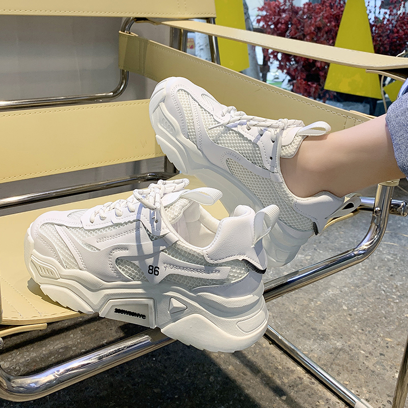 Spring Autumn Platform Sneakers Women Casual Lace Up Thick Bottom Walking Shoes Woman Non Slip Yellow Sneakers Outdoor running shoes Zapatillas Mujer