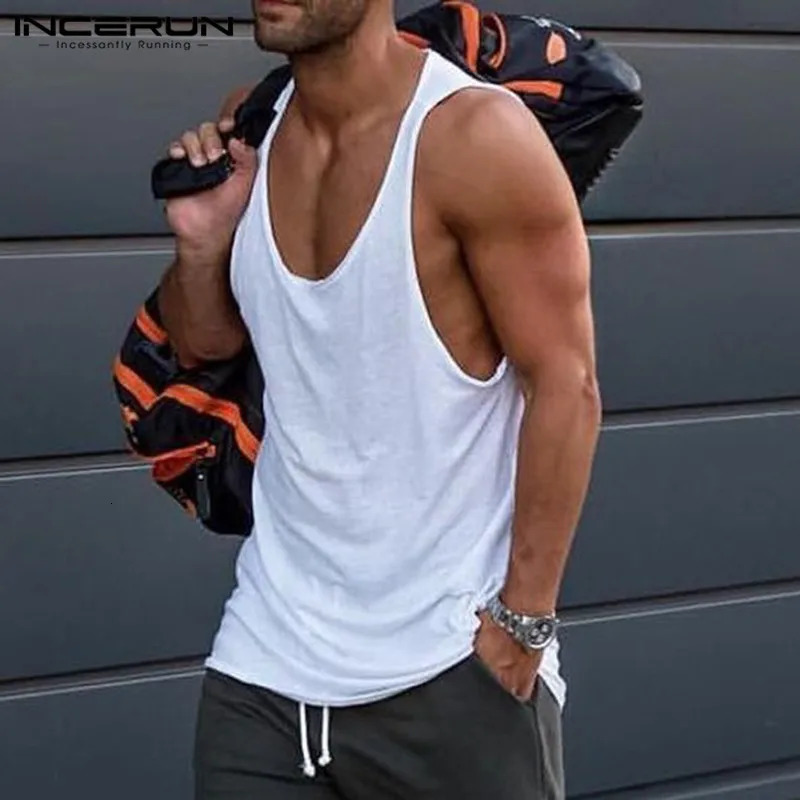 Men Tank Tops Summer Solid Color O-neck Sleeveless Streetwear Vests Breathable Stylish Casual Men Clothing S-5XL INCERUN 250225
