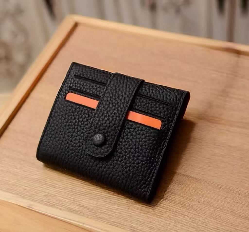 Real Cow Leather Card Holders Business Credit Card Holder Short Wallet Women And Men Quality Cowhide Purses Wallets Luxury Designer Cow Skin Bag New Gifts 2863