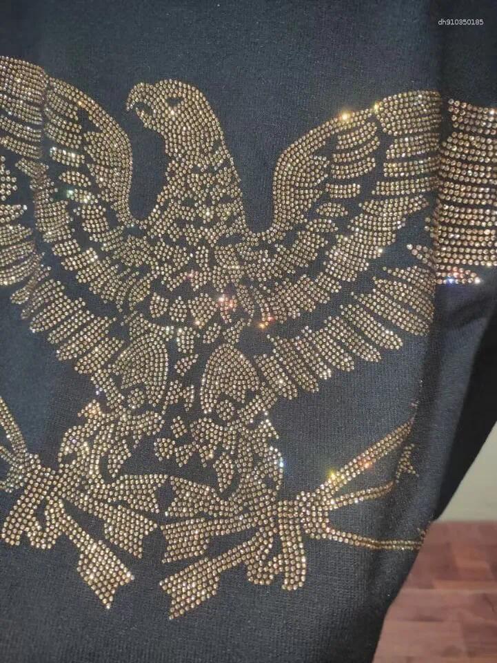 Men's T Shirts Rhinestones T-shirt Fashion Color Pullover Tees Sleeve Top Clothes Men Street Brand Designer 152