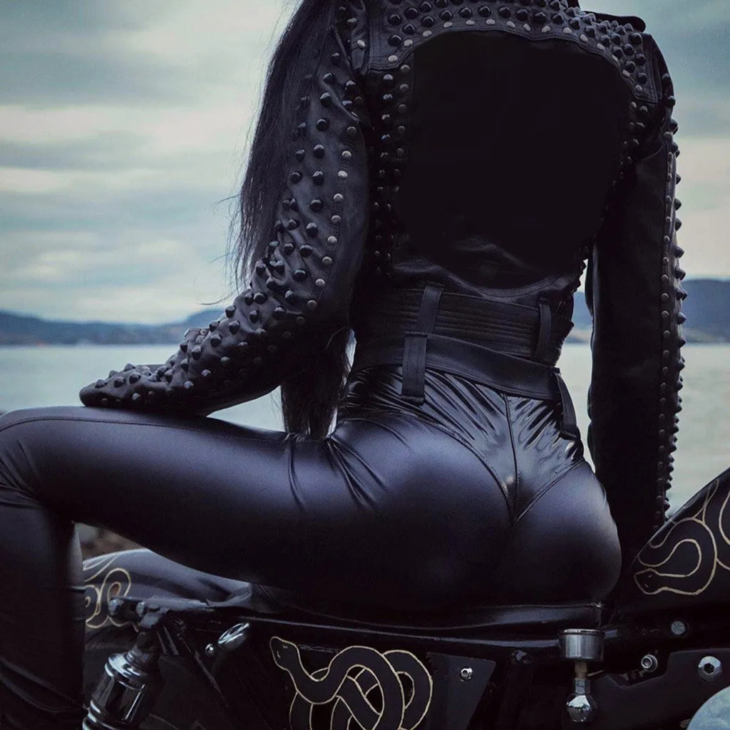 Sexy Black Leather Pants High Stretchy PU Leggings Womens High Waist Skinny Tights Elastic Butt Lifting Motro Biker Trousers 250226