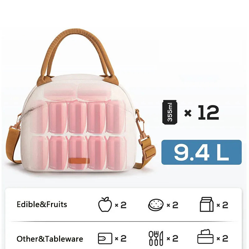 Lunch Bag Women Insulated Messenger Bag Men Waterproof Lunch Cooler Bag Insulated Lunch Box Portable Handbag Picnic Bento Bag 250225