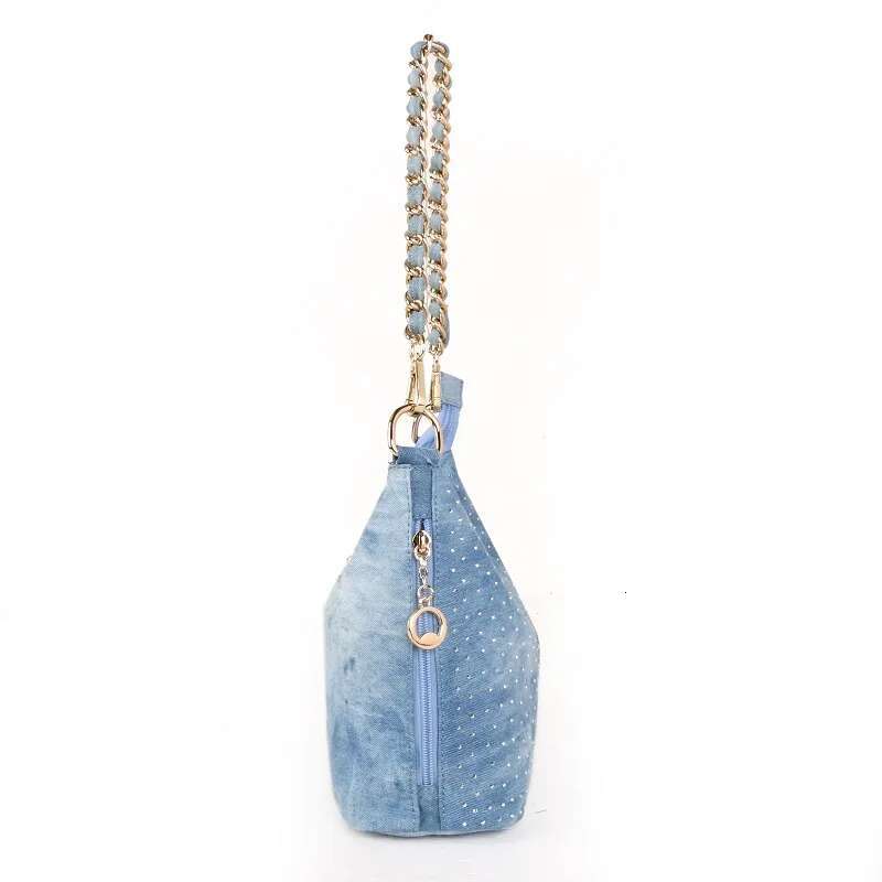 Ipinee Female Shoulder Messenger Ladies Denim Crossbody Bags For Women Handbag Sac Fashion Chain Bucket Bag