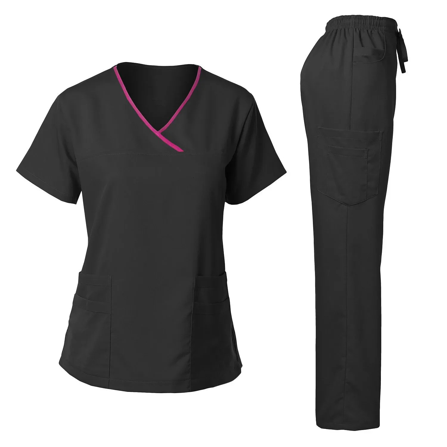High Quality Uniform Woman Hospital Clinical Beauty Salon Spa Tops And Pants Women Nursing Scrub Uniforms Sets 250225