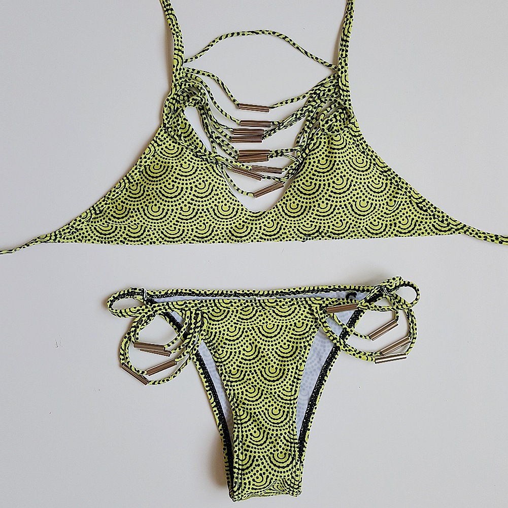 fashion Sexy bikini and fashionable split triangle pants factory women's hot spring stunning scenery swimwear