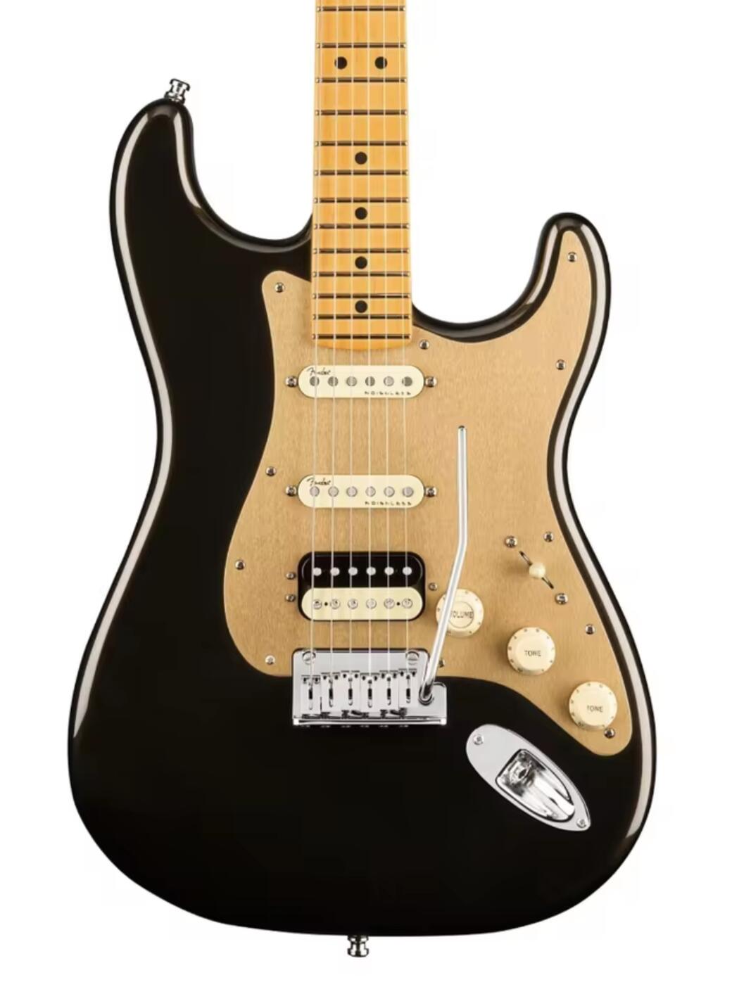 In Stock Texas Tea Ultra Electric Guitar Gold Aluminum Pickguard Solid Mahogany Body Maple Neck SSH Pickups Chorme Hardware