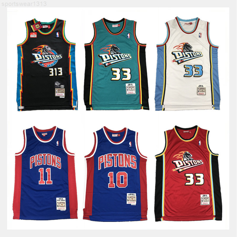 American style jersey piston 33#313 basketball jersey mens mesh loose and trendy sports training breathable vest t