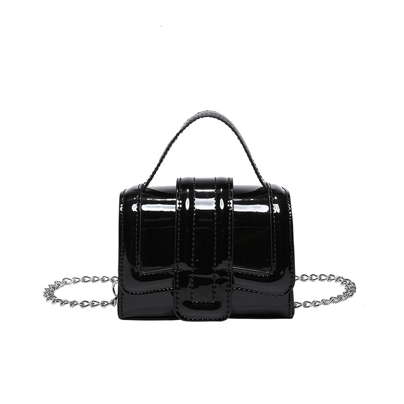 2025 new chain women's shoulder Korean version fashionable patent leather mirror handbag stylish mini crossbody bag for women #swissmilitary