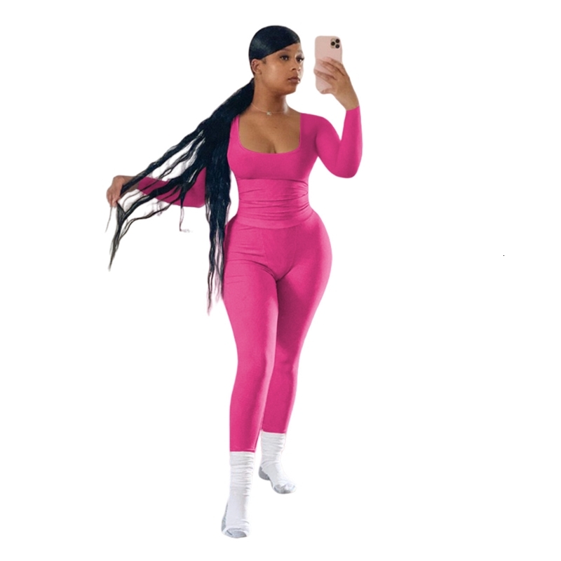 Womens Tracksuits Two Pieces Set 2025 New Fashion Long Sleeve Slim Sexy Casual Thread Solid Color Sportwear 5 Colors