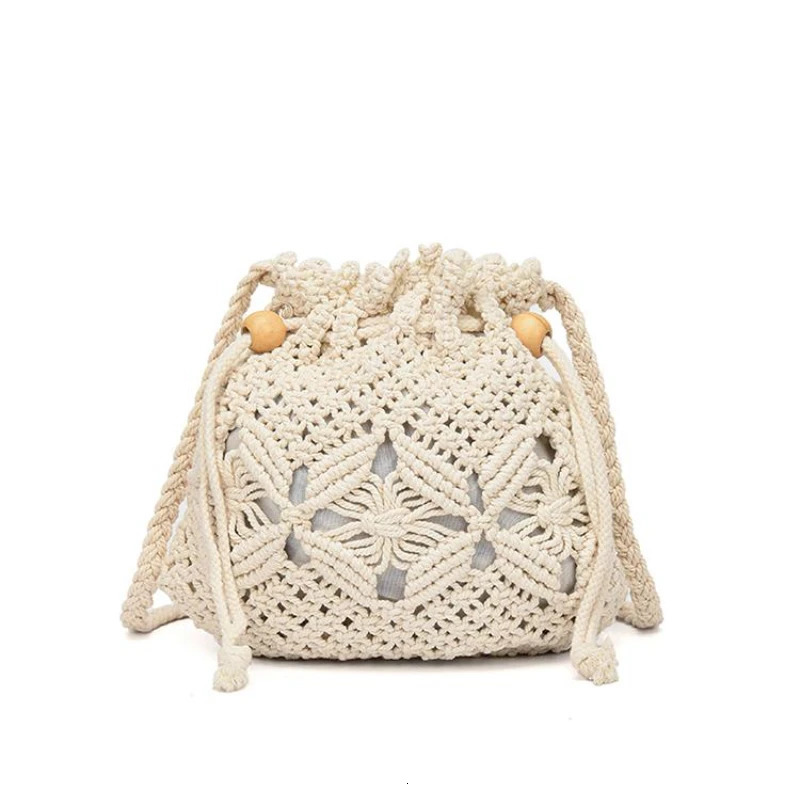 Cute er Straw Woven Shoulder Crossbody Bucket Bag Fashion Casual Summer Travel Beach Women Trendy 250224