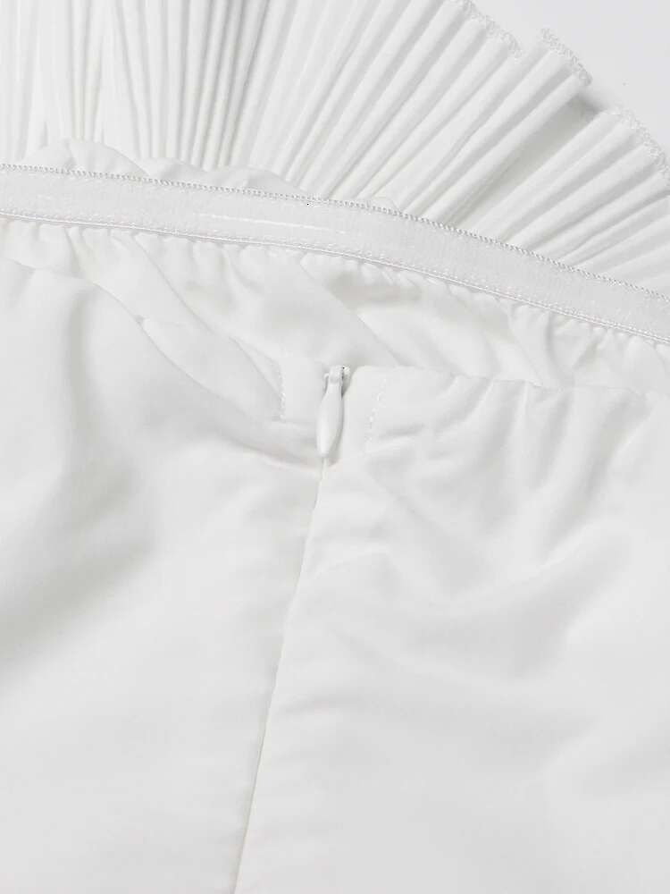 Pleated Summer Tank Tops For Women Strapless Sleeveless Spliced Ral Irregular Vest Female Fashion Clothing New